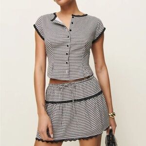 Reformation Valetta Two Piece in Remy Check *NEW*